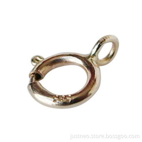 Gold Clasp, 14K Yellow Gold Spring Ring Necklace/Bracelet lock